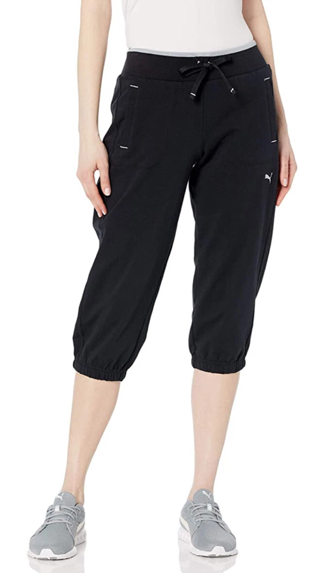 Puma Womens Sweat Capri Pants Black Size Large ZP-5334