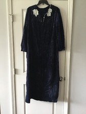 Vintage Robe Heather Collection Velour Blue Small Robe Housecoat MADE IN USA