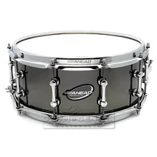 Ahead 3mm Cast Bell Brass Snare Drum 14x6 Black Chrome w/Trick Throw-Off