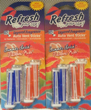 2-4pk Refresh Your Car Odor Eliminating Auto Vent Stick Air Freshener FAST SHIP