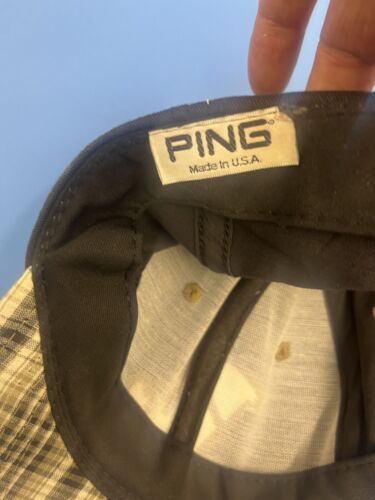 Vintage 90’s Ping Golf Plaid Embroidered Hat Cap USA MADE KARSTEN Rare flat Bill - Picture 11 of 12
