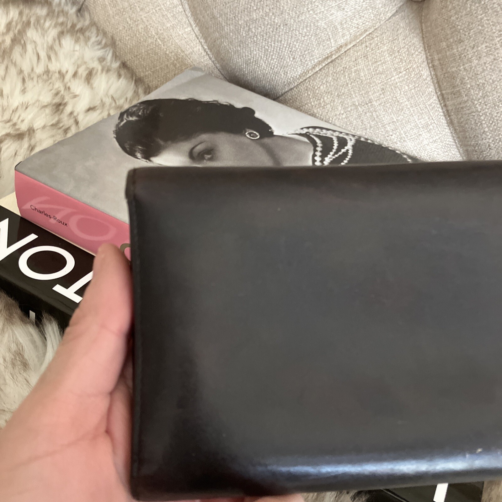 AUTHENTIC PRADA  Distressed Leather Compact trifo… - image 15