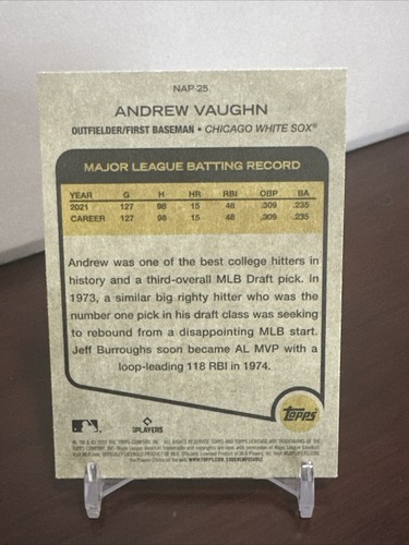 2022 Topps Heritage New Age Performers #NAP-25 Andrew Vaughn Chicago White Sox - Foto 2 di 2