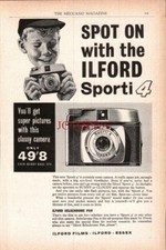 ILFORD 'Sporti 4' Film Camera ADVERT Original Vintage 1960 Print Ad 686/58