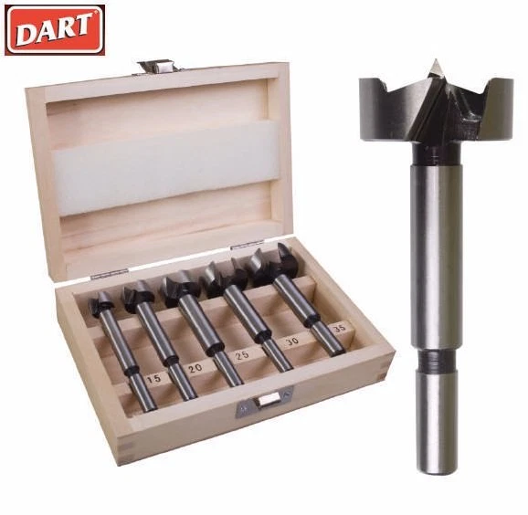 MARSHALLTOWN DART 5 Piece 15,20,25,30 & 35mm Forstner Spur Wood Drill Bit Set & Case, FORST5