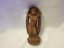 Hawaii/Coco Joe's 11" Maile Laka Hula Goddess Hapa Wood Figurine 1980 Tiki