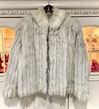 Ladies Vintage Genuine Saga Fox Murano Blue Fox Fur Coat Size Xl