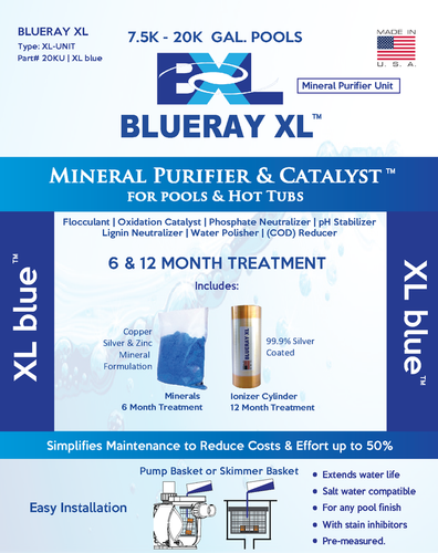 Blueray XL Blue 7,500-20,000 Mineral Purifier & Catalyst *25 UNIT BULK ORDER*