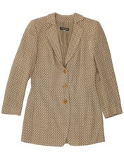 Giorgio Armani Womens 3 Button Blazer Jacket It 42 Medium Brown Check Bz06
