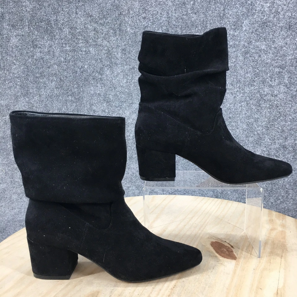 Steven Steve Madden Boots Womens 7.5 M Karalee Heels Ankle Bootie Black Fabric - Image 2 of 4
