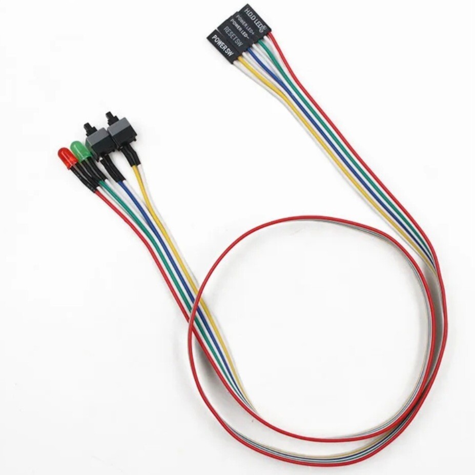 Reset Taster Kabel mit HDD LED Power Status LED für PC Computer Mainboard