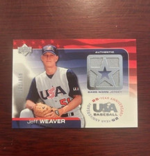 2004 UD Team USA Baseball JEFF WEAVER Certified Game Used Jersey Card
