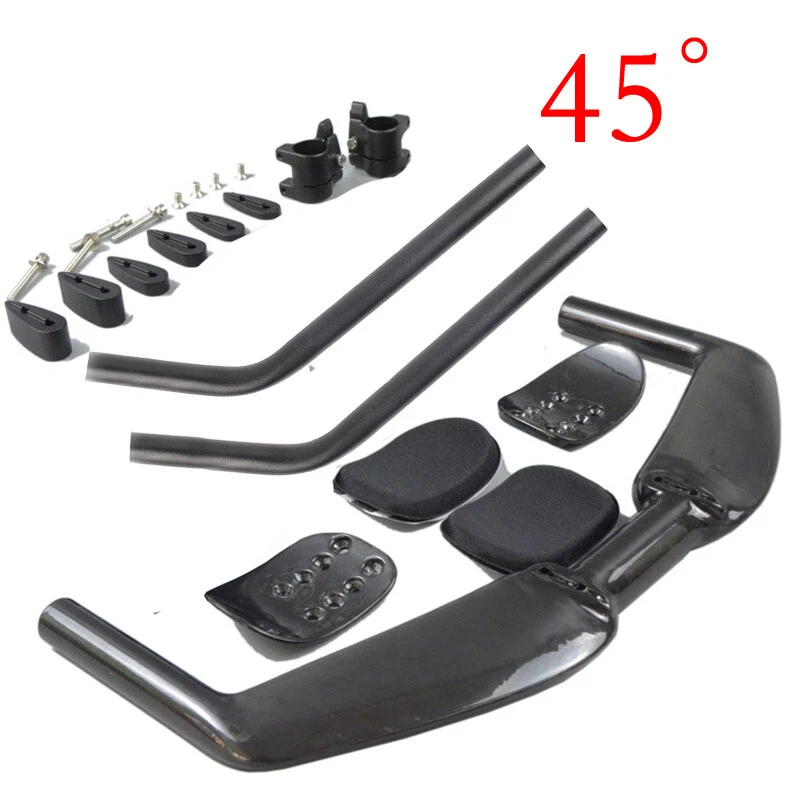 Manillar de fibra de carbono de 31,8 mm contrarreloj bicicleta Bullhorn barra aerobar elevación 45°/25° Foto 3 de 4