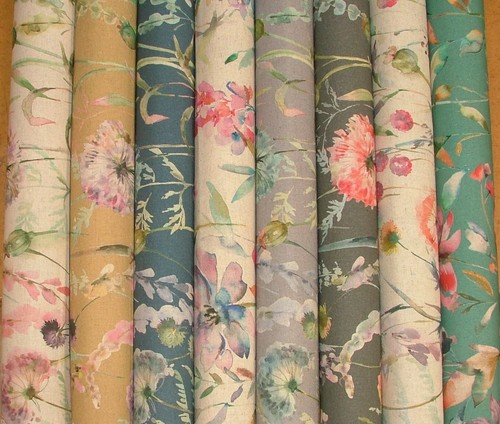 Cortina De Tela Floral De Lino Y Algodón De Hortensia Para Cojín Y Tapicería - Imagen 2 de 34