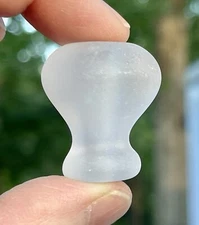 Tumbled Sea Glass Clear Antique Hardware DRAWER PULL-Door Knob Lot#1770