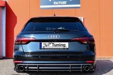 Gefräster Heckansatz Heckdiffusor aus ABS für Audi A4 B9 Vorfacelift Endrohr L/R