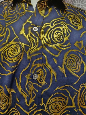 ZEROYAA Mens Hipster Gold Rose Printed Slim Fit Long Sleeve Dress Shirt XL | eBay ZEROYAA Mens Hipster Gold Rose Printed Slim Fit Long Sleeve Dress Shirt XL | eBay