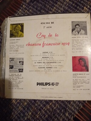 Coq De La Chanson Française 1959 Sacha Distel J.greco Philips