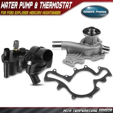 Water Pump w/ Coolant Thermostat Assembly for Ford Explorer Mercury Mountaineer