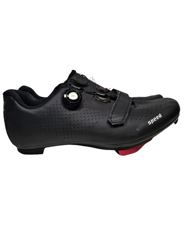 Speed Cycling Shoes - Black 44 US Women Size 12.5 US Men Size 11 Comes w/ CLEATS - Picture 3 of 11