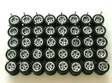 REAL RIDERS RUBBER TIRES 5 SPOKE CHROME 10MM 20 SETS 1:64  MATCHBOX