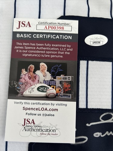 Johnny Damon New York Yankees Autographed Jersey With Inscription JSA Certified - Picture 5 of 5