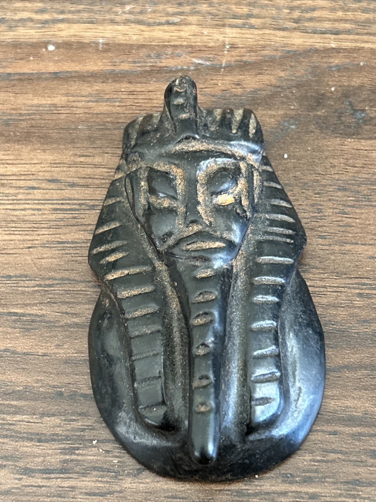 Egyptian Carved Stone Pharaoh Necklace Paperweight Figurine
