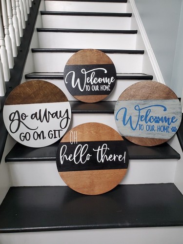 Welcome front door sign | Home decor| Handmade gift | Door hanger - Picture 2 of 4