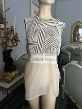 Silk embroidered stylish top, sz.6, excellent
