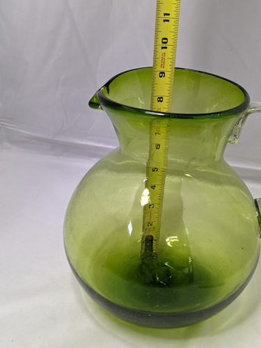 Mundgeblasen Mexiko Kunst Glas Margherita Krug grün 10" - Bild 8 von 12