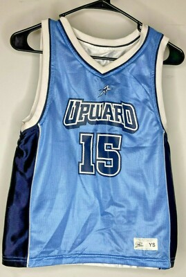 Reversible Upward Basketball Jersey Blue/White Size YS New Jersey