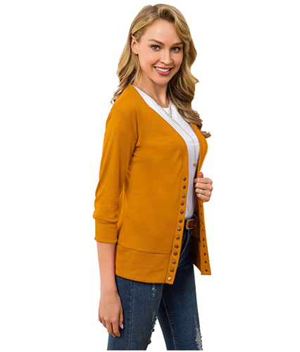 Basic Faith Women's V-Neck Button Down Knitwear Soft Knit Cardigan Sweater S - Picture 3 of 7