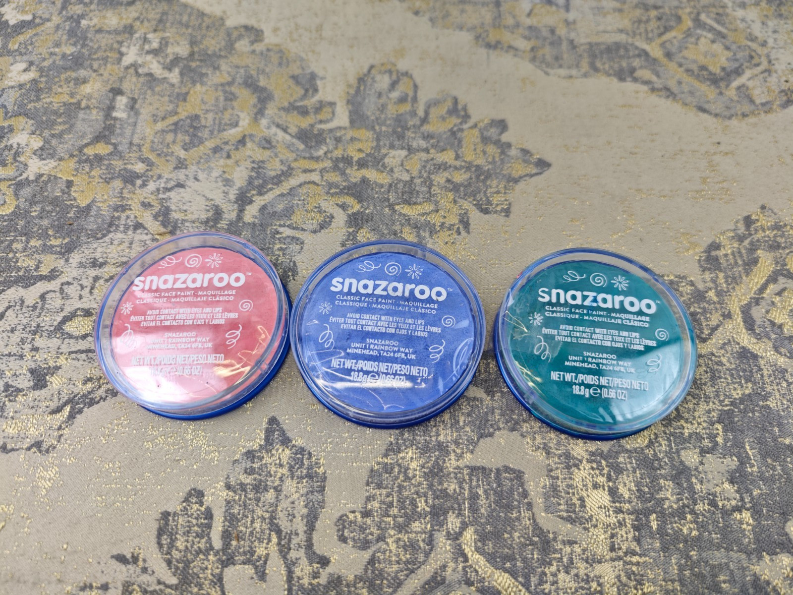 3x Snazaroo Classic Face and Body Paint for Kids and Adults, Water Based, Easily