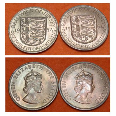 bailiwick of jersey one twelfth of a shilling coin 1966