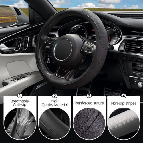 Universal Car Steering Wheel Cover Anti Slip Breathable Protection Cover - Picture 2 of 17