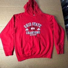 Ohio State Buckeyes Big Ten Champions 2006 Red Hoodie Sweatshirt Mens L
