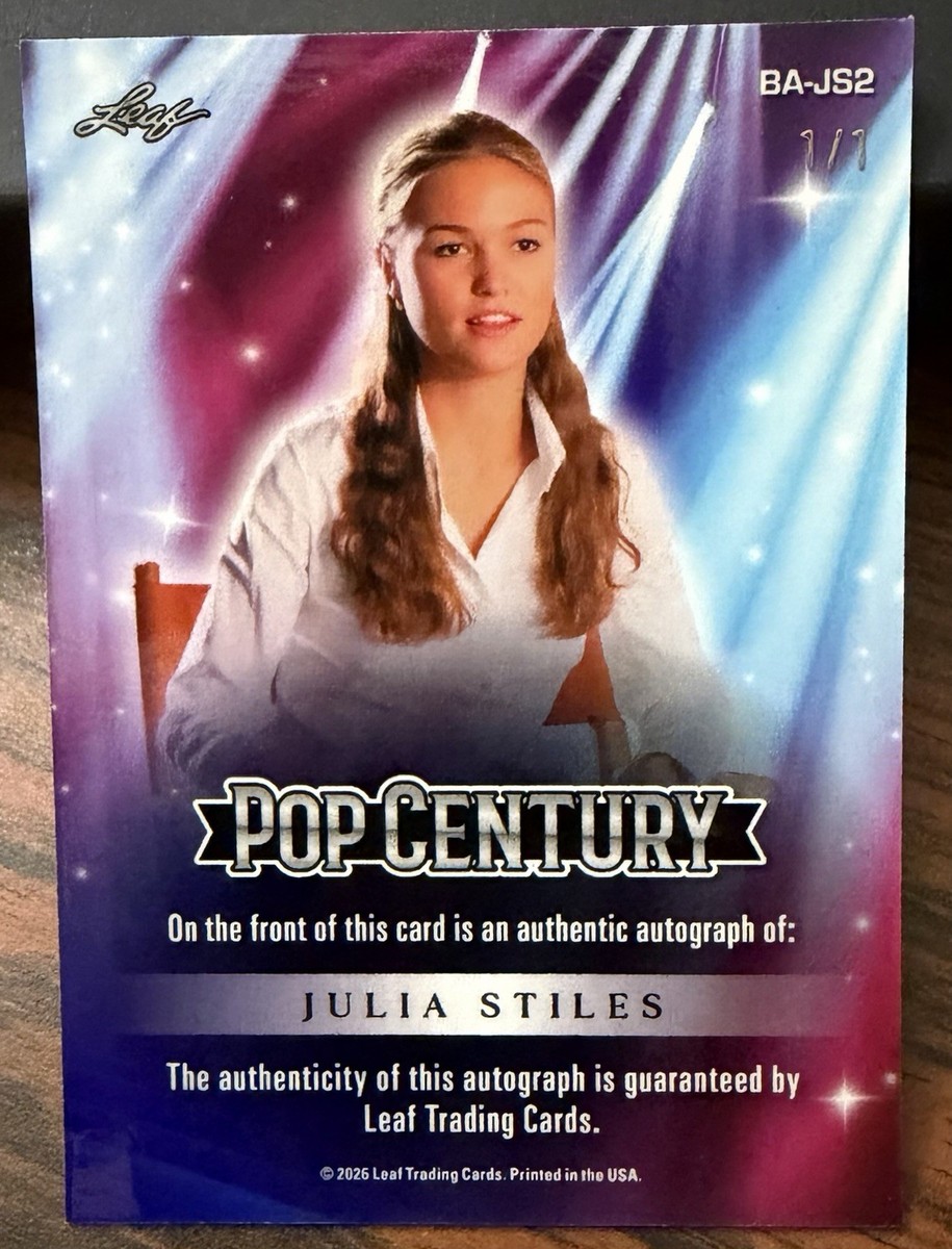 2026 Leaf Pop Century Julia Stiles Auto Autograph 1/1 Orange