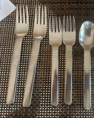 Vintage Retroneu SCAN Flatware 18/8 Korea Stainless MCM FORKS + Soup spoon