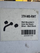 victoria plumbing wall mounted 3 hole basin tap mixer matt black