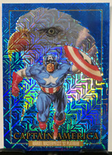 SkyBox 2024 Marvel Masterpieces '92 Platinum Blue Traxx #16 Captain America