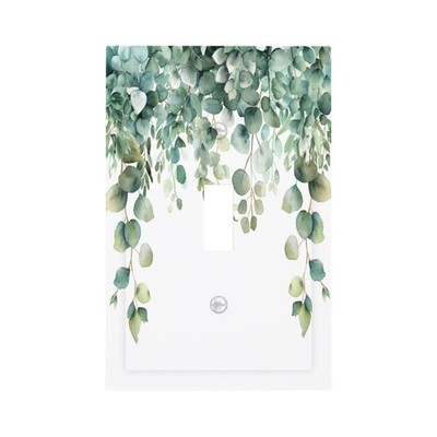 SGEDAO Decorative Switch Covers Plate Rustic Green Eucalyptus Leaves 1 Gang W...