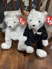 Ty Beanie Babies Plush - Bride Groom Set - MWMT, 2002 Bears Marriage, Retired