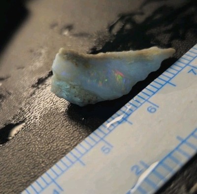 Rough AUSTRALIAN White Opal BRIGHT Colour Flash- 6 Colours =R,B,Y,G,P,O -6.25ct