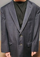 Brooks Brothers 1818 Madison E.Thomas Italy Blue Plaid Wool Blazer 44S USA Made