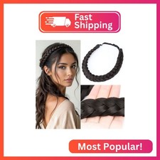 DIGUAN Synthetic Hair Braided Headband Wide Plaited Braids Hairpiece Women Girl
