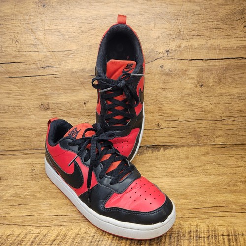 Nike Court Borough Recraft Red black low top sneaker size 7Y