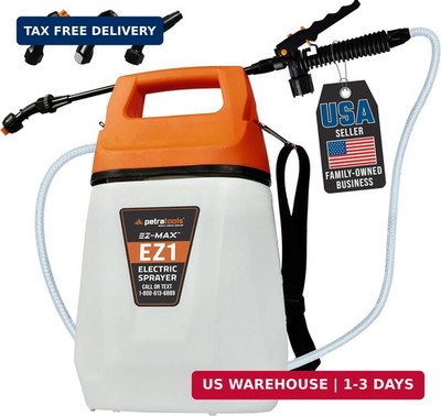 PetraTools EZ1 Battery Powered Sprayer 1 Gallon - Lawn and Garden Electric Spray