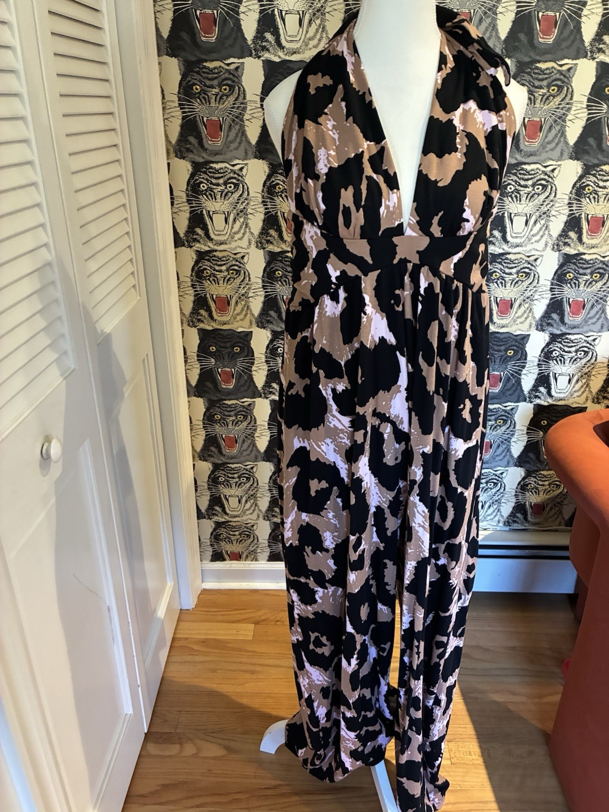 NWT Diane Von Furstenberg DVF Target Leopard Jumpsuit Size L