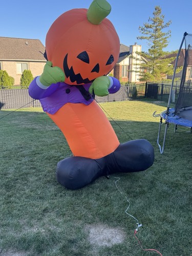 Cabeza de calabaza inflable Gemmy Airblown 12 pies Halloween decoración de patio por favor leer - Imagen 12 de 13