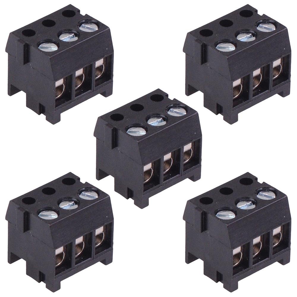 5 x 3-Way 3.5mm Pin Strip Pluggable Terminal Block 8A 300V